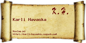 Karli Havaska névjegykártya